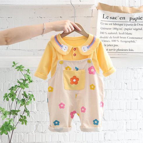 Spring and Autumn Girls Strapless Two-Piece Set